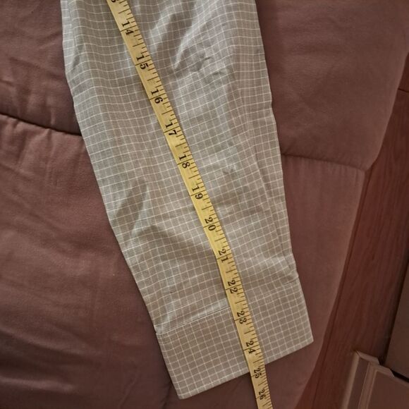 NEW Michael Kors Shirt Men's L 16.5 Green Geometric Slim Fit Office Career - Picture 10 of 11